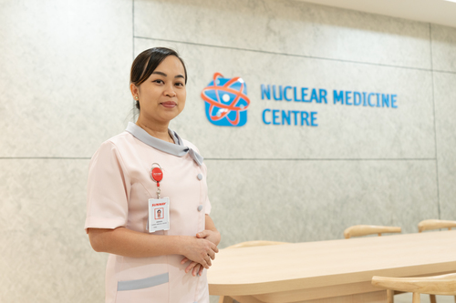 Cancer survivor with nurse