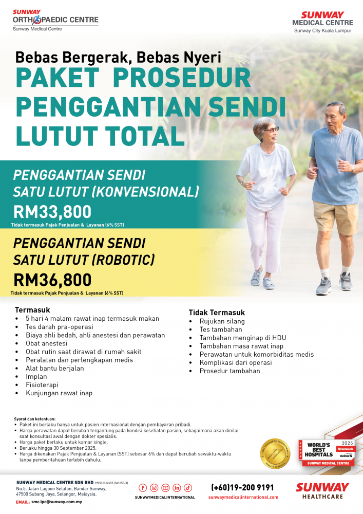 Paket Penggantian Sendi Lutut Tunggal (Robotic)